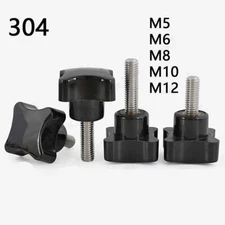 304SS Plastic Four Point Star Hand Knob Tightening Screws M5 M6 M8 M10 M12