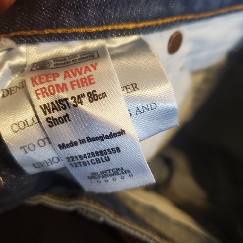 Burton Menswear Jeans Blue Denim Straight Mens W34 L30 Great Condition - 第 19/20 張圖片