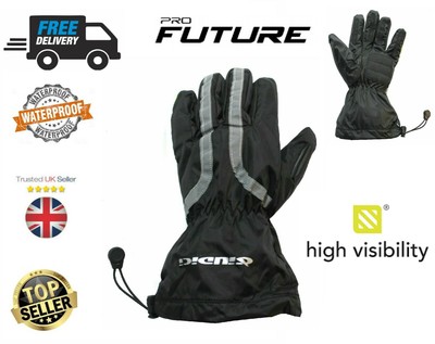 motorcycle rain over gloves