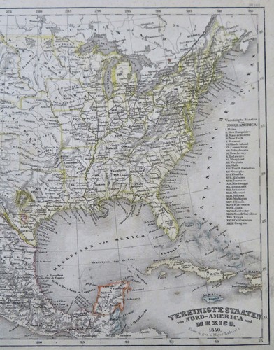 Estados Unidos Texas colonia alemana asentamiento mormón 1850 mapa de Radefeld - Imagen 3 de 4