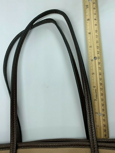 Dana Buchman Brown Stripped Purse Handbag 17" x 9" With Inside Pocket Organizers - Picture 11 of 12