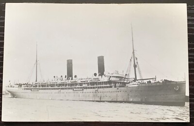 S.S. WALMER CASTLE STEAMSHIP REAL BLACK AND WHITE PHOTO POSTCARD UNUSED EX COND