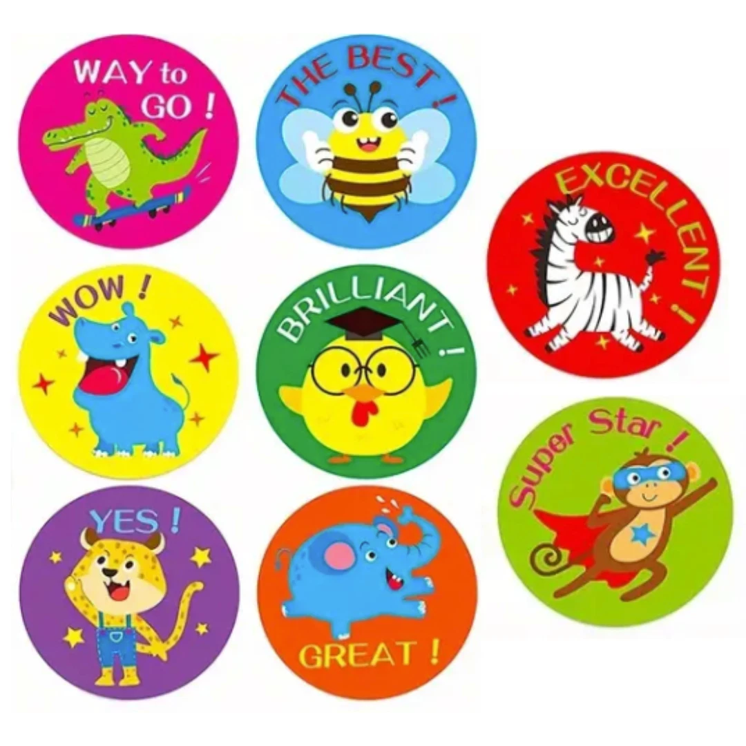 Positive Reward Merit Stickers 2.5cm 50/100pc Kids Teacher Classroom Award