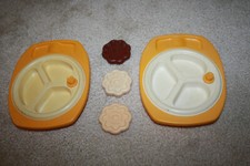 Vintage Fisher Price 1986 Fun With Food Divided Plate 2150 w/Cookie Part - T817