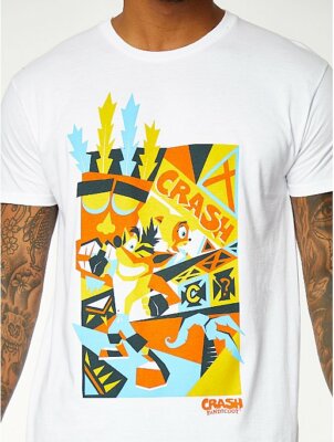 CRASH BANDICOOT T-SHIRT / GROSS / WEISS / TOLLE IDEE FÜR EIN GESCHENK