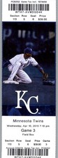 Minnesota Twins vs Kansas City Royals 4/10/2013 Full Ticket - Pedro Ciriaco