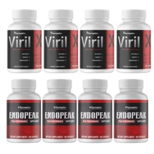 VirilX &Endopeak, Male Enhancement & Male Vitality Support Supplement Combo Pack