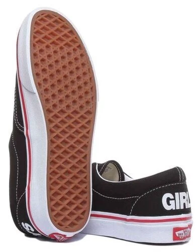 VANS CLASSIC Era Corazón Clásico Cordones Zapatillas Negras Blanco Mujer GB 3-8 - Imagen 4 de 4