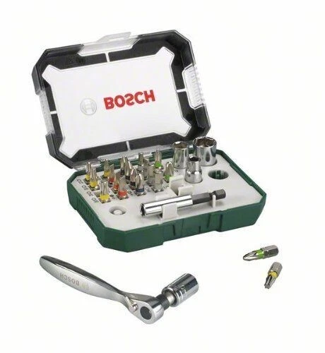Genuine Bosch 2607017322 Metal Screwdriver Bits And Ratchet Set 26-Pieces - Image 4 of 4