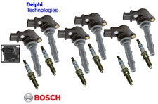 OEM Ignition Coil & Spark Plug Double Platinum (6sets) for Mercedes V6 Gas