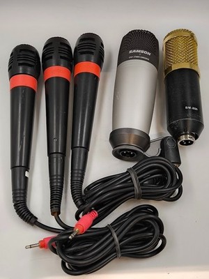 LOT OF 5 Singstar Samson C01 BM-800 Various Brand & Models Microphone For Parts