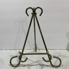 Vintage Brass Tabletop EASEL DISPLAY STAND for Book Plate Art 11”x9”