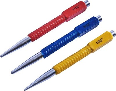 Amtech H0815 3 Piece Colour Coded Nail Punch Set