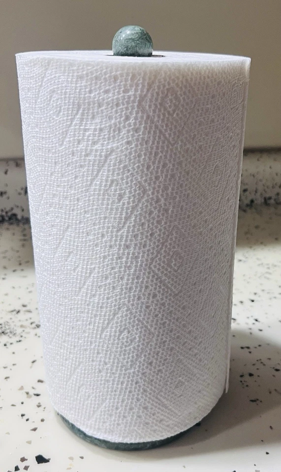 Toallero vertical de papel de cocina de mármol verde azul natural Foto 3 de 4