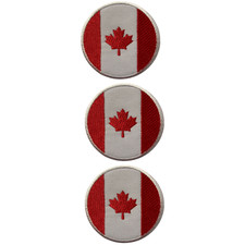 National Country Round Flag Iron On Patch Set of 3 Embroidered Sew On Badge
