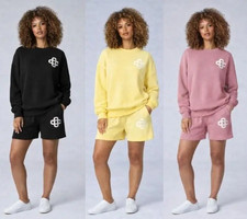 H.O.S Women's Ladies Premium Knitted Boucle Loungewear Short Set