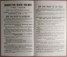 1881 Manhattan Beach Railway PTT Public Timetable Folder B3-66