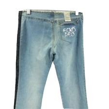 Ecko Red Junior's Jeans Sequins Back Pocket Frayed Waistband Light Wash Size 7
