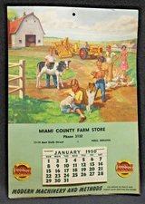 1950 Minneapolis Moline Tractors Farm Advertising Calendar - Peru, Indiana
