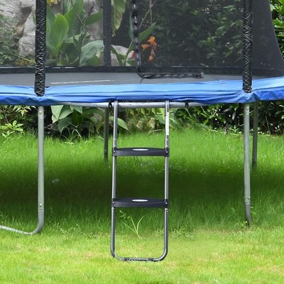 Trampoline Ladder Wide Steps Steel UV Treated Hook for Kids Safe Outdoor Use