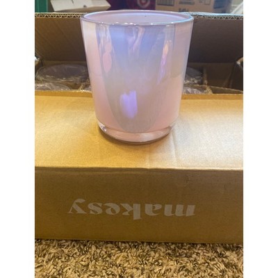 Makesy Aura 12 oz Iridescent Lilac Glass Candle Vessels Set of 10 Purple Jars