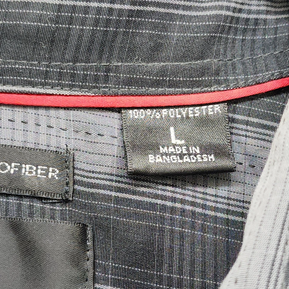 Vintage Marc Edwards Shirt Mens Size L Gray Plaid Luxury Microfiber Button Up - Image 4 of 4