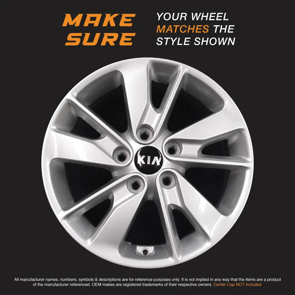 Pacrim 16" negro brillante cubiertas de rueda para Kia Optima (2016 - 2018) | ABS | Juego de 4 Foto 3 de 4