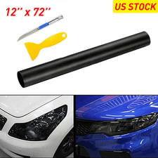 12x72 Gloss Black Dark Headlight Smoke Taillight Fog Light Tint Film Vinyl 12x72 Gloss Black Dark Headlight Smoke Taillight Fog Light Tint Film Vinyl