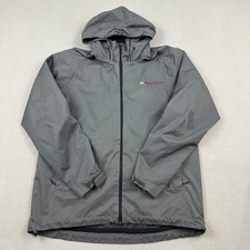 Winthrop Eagles Jacket Men Large Gray Adidas Full Zip Windbreaker Soccer Hood L