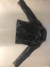 MNG Mango Womens Black Faux Leather Biker Jac...
