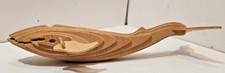 Vintage Wooden Whale Figurine Made From Kit Ocean Nautical Sculpture