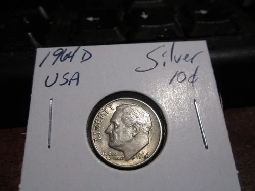 USA - 1964 D -  10 Cent Dime American Coin - 90% Silver