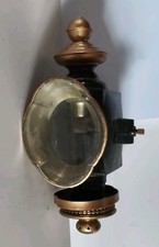 Early Vintage Brass Lantern Light Carriage Lamp One Cracked Lens Early Vintage Brass Lantern Light Carriage Lamp One Cracked Lens