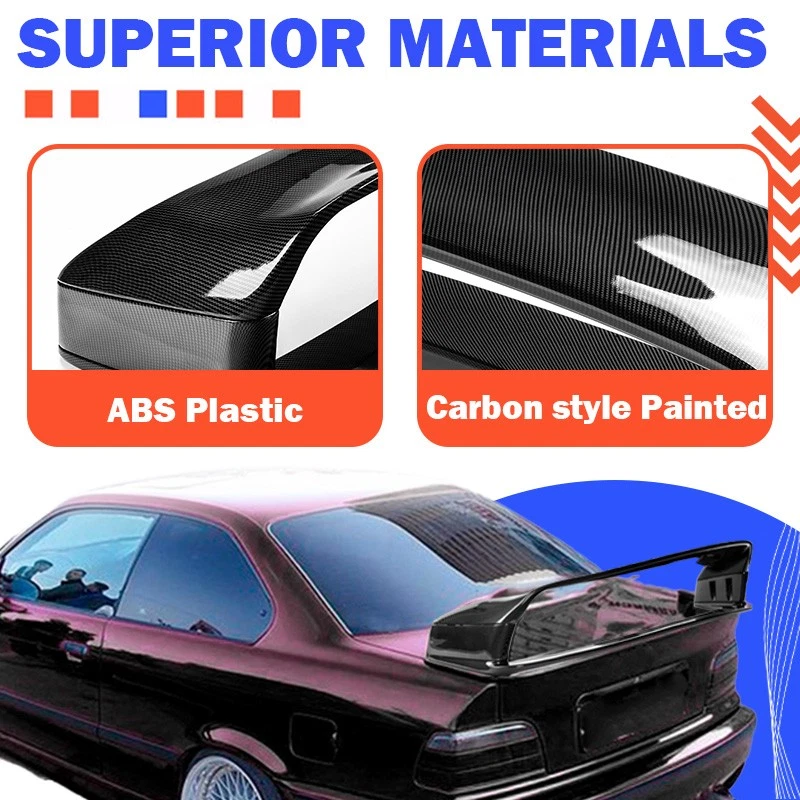 Carbon Black Rear Trunk Spoiler Wing For 1992-1998 BMW 3 Series E36 M3 LTW GT — 第 3/4 张图片