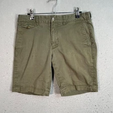 Frank & Oak Mens The Valence Modern Straight Fit Shorts Size 30 Olive Green