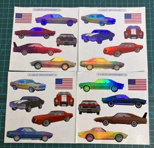 VTG Mrs. Grossman's Great Adventure Metallic Classic Cars Lot of 4 Sheets Foil