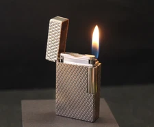 Vintage "ST. Dupont" Pocket Gas Lighter-Silver Plt.-France '80s