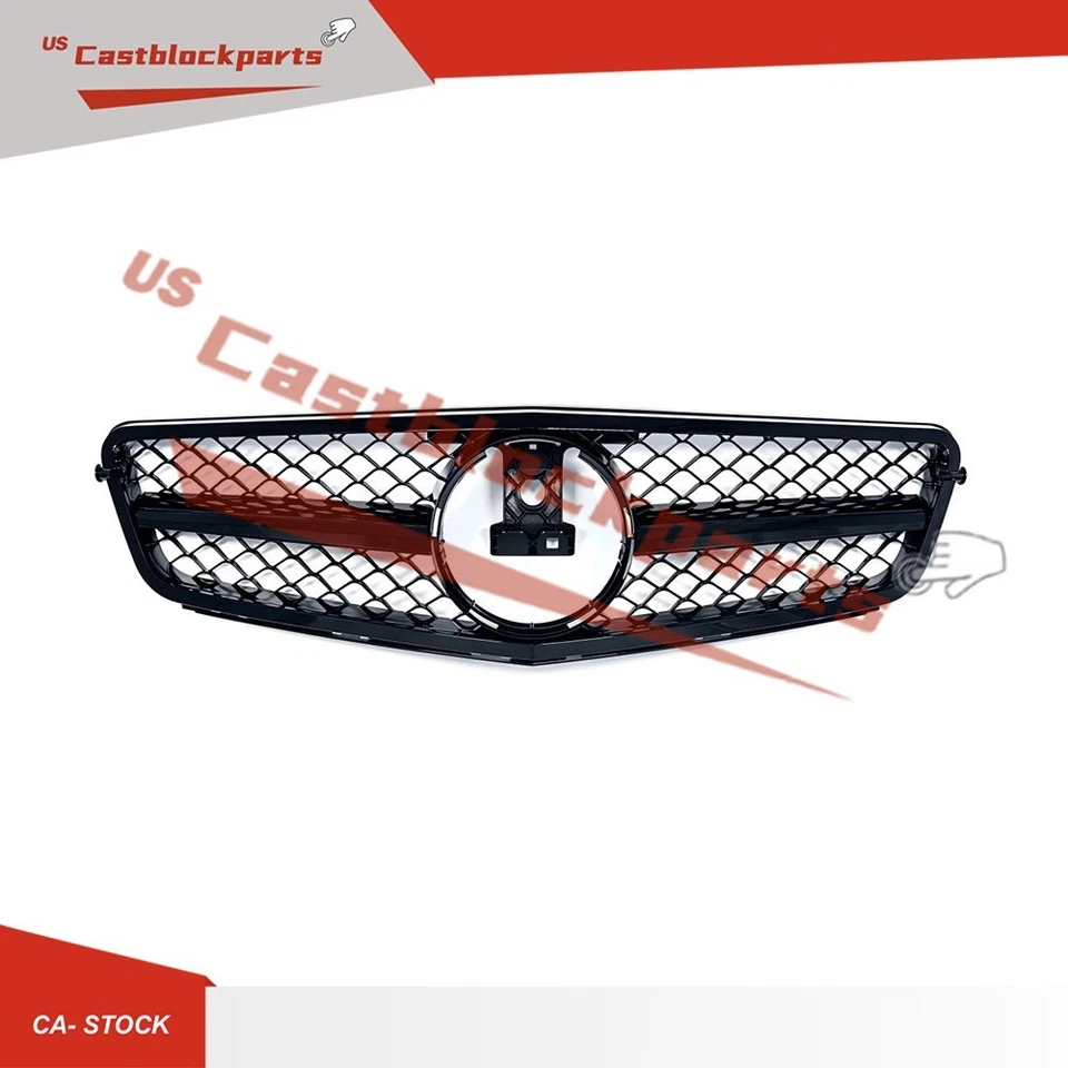 Parrilla de parachoques negra y cromada para Mercedes Benz W204 C250 C180 C350 AMG 2008-2014 Foto 4 de 4