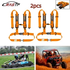 Orange Pair of 4 Point Harness Racing Seat Belt 2IN Padding For CanAm X3 YXZ UTV