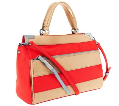 $265.00 B. Makowsky Marina Pebble Leather Satchel , Watermelon
