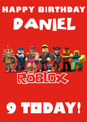 Roblox Personalised Birthday Card Add Your Own Name Age Ebay