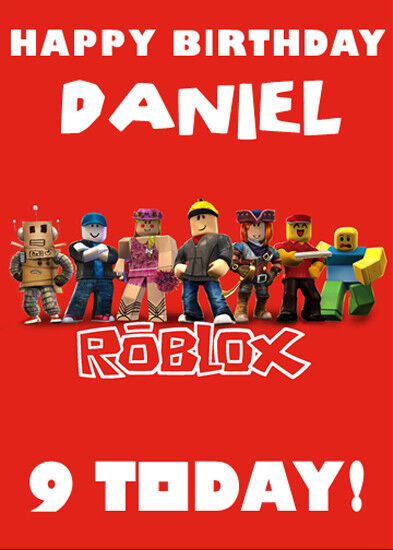 Roblox Personalised Birthday Card For Sale Online Ebay - roblox font happy birthday roblox