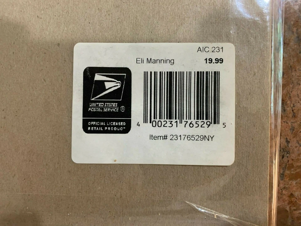 2004 Oficina de Correos de Estados Unidos NFL Eli Manning #1 selección del draft Gigantes de Nueva York fútbol americano en paquete Foto 3 de 3