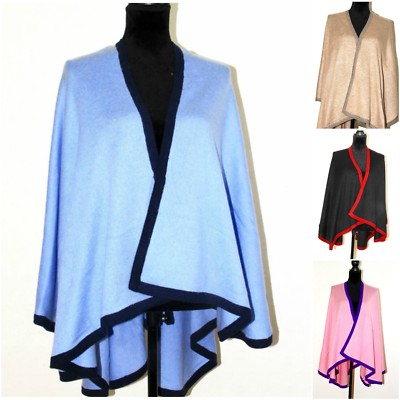 Kaschmir Cape Reisedecke Mantel Poncho Schal Damen Strickjacke Jacke Oversize