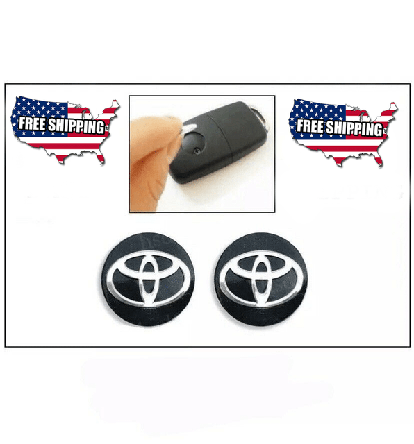 NEW TOYOTA 2pcs 14mm Key Fob Emblem 3M Sticker Decal Logo Remote Badge ...