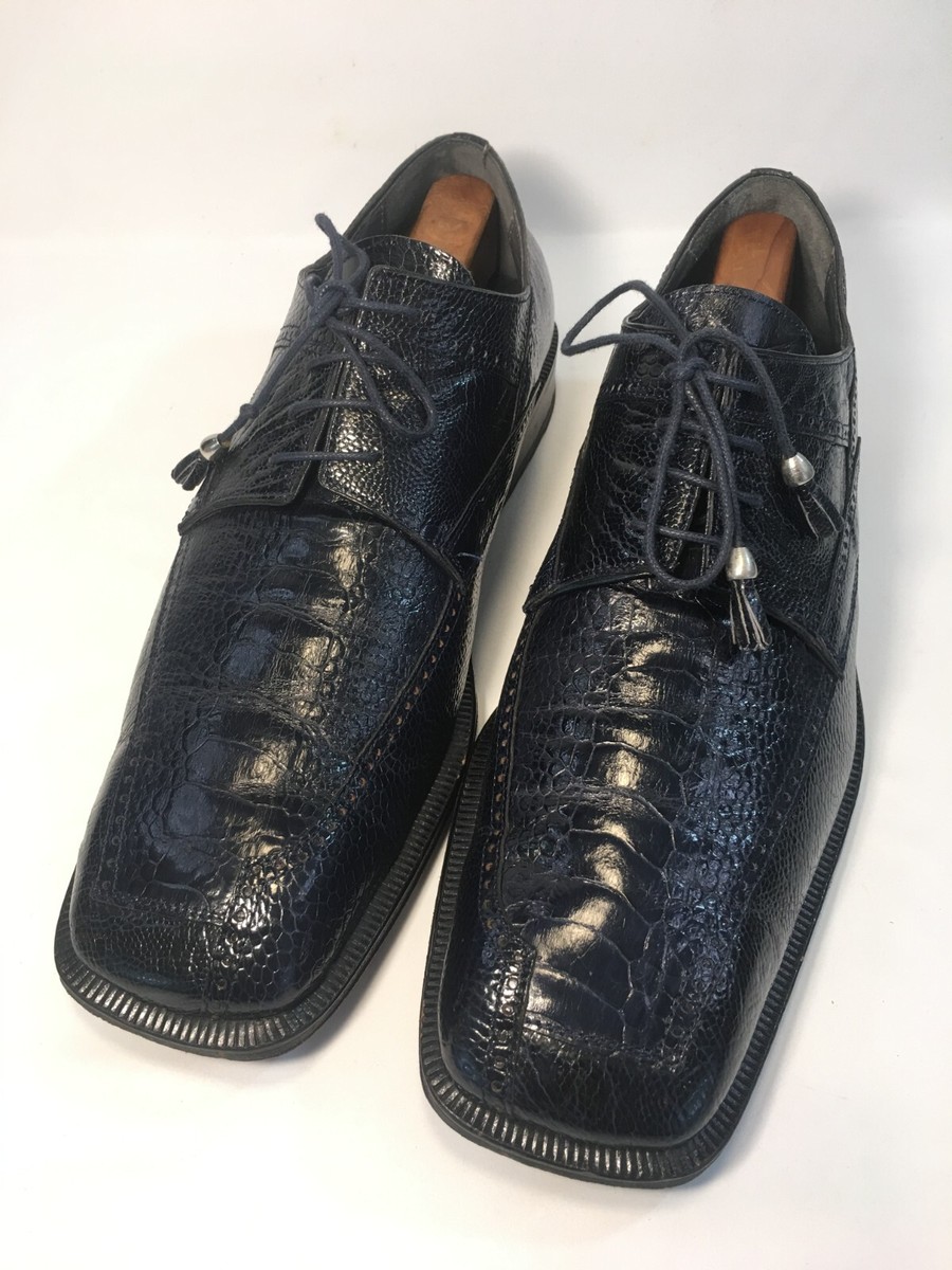 David Eden Mens Alligator Shoes Black Size 13 Very Good Condition DAVID EDEN GENUINE?ALLIGATOR DRESS SHOES SQUARE TOE BLACK  main image 4
