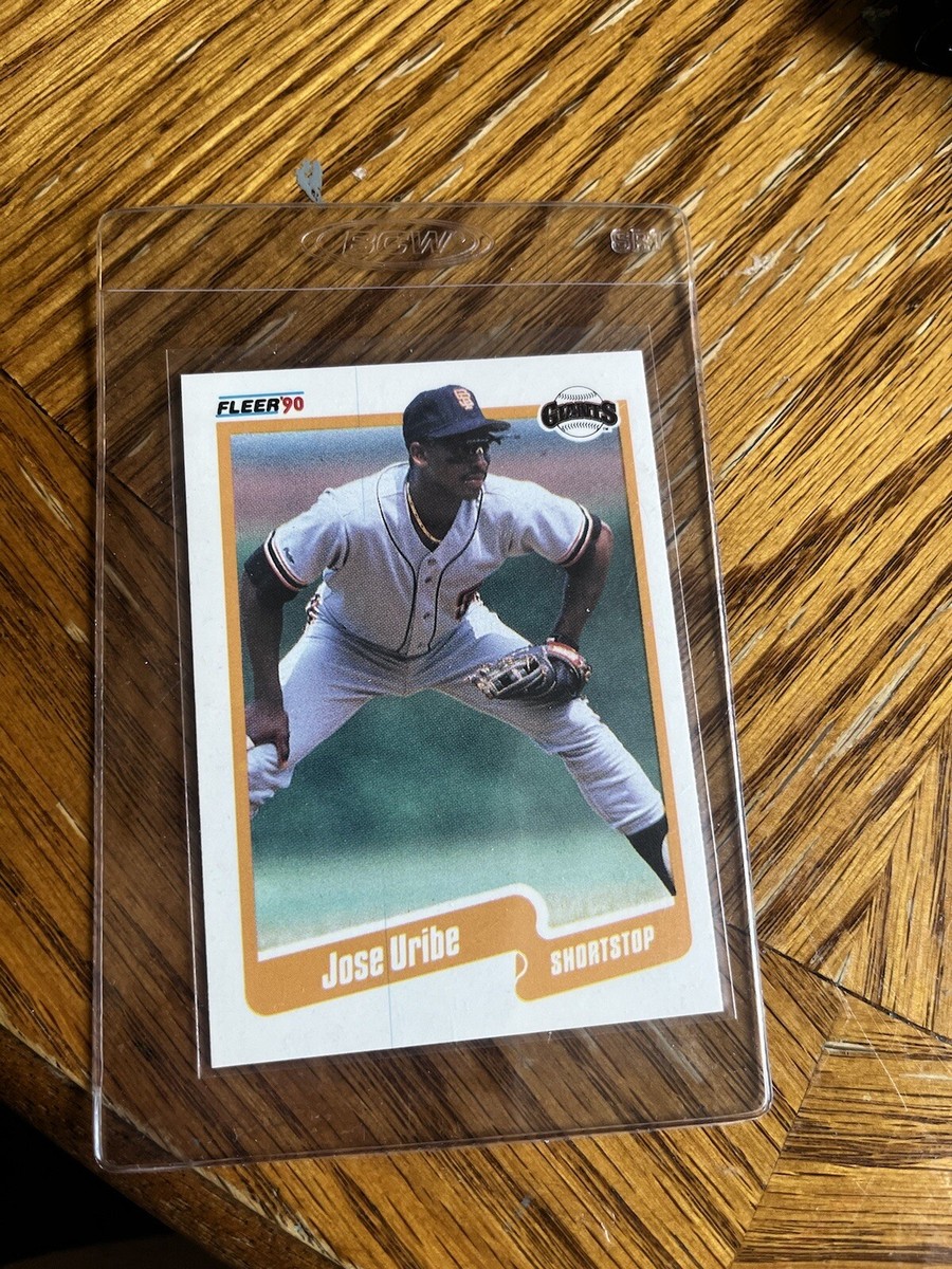 1990 FLEER JOSE URIBE RARE BASEBALL CARD! BIRTHDATE ERROR. PRISTINE  CONDITION