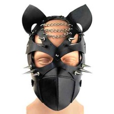 Fetish Leather Mask Men Women Adjustable Cosplay Bandage Restraints Slave Masks