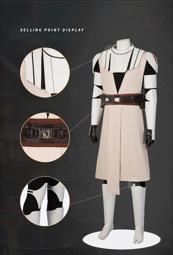 Halloween Costume Set Star Wars Jedi Master Obi-wan Kenobi Cosplay Armor Version - Picture 4 of 16