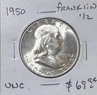1950 Ben Franklin Silver Half Dollar 50C #RH2
